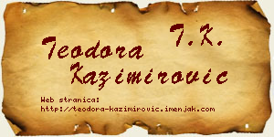 Teodora Kazimirović vizit kartica